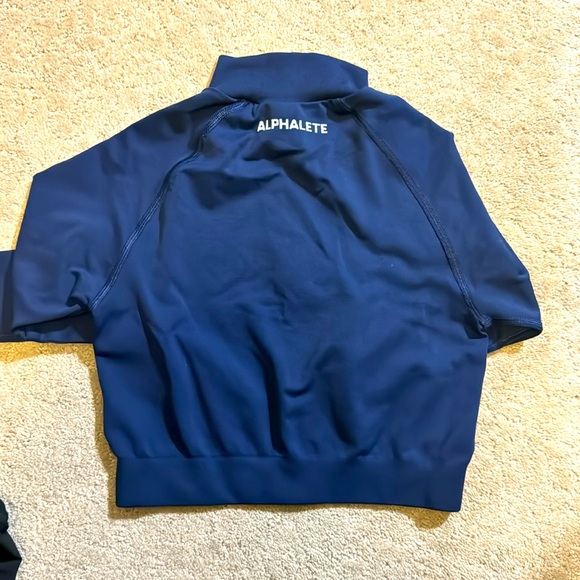Blue Alphalete Cropped Zip Up Jacket - Picture 2 of 2